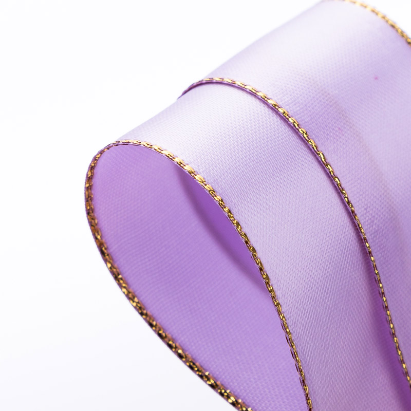 Gold edge satin ribbon 